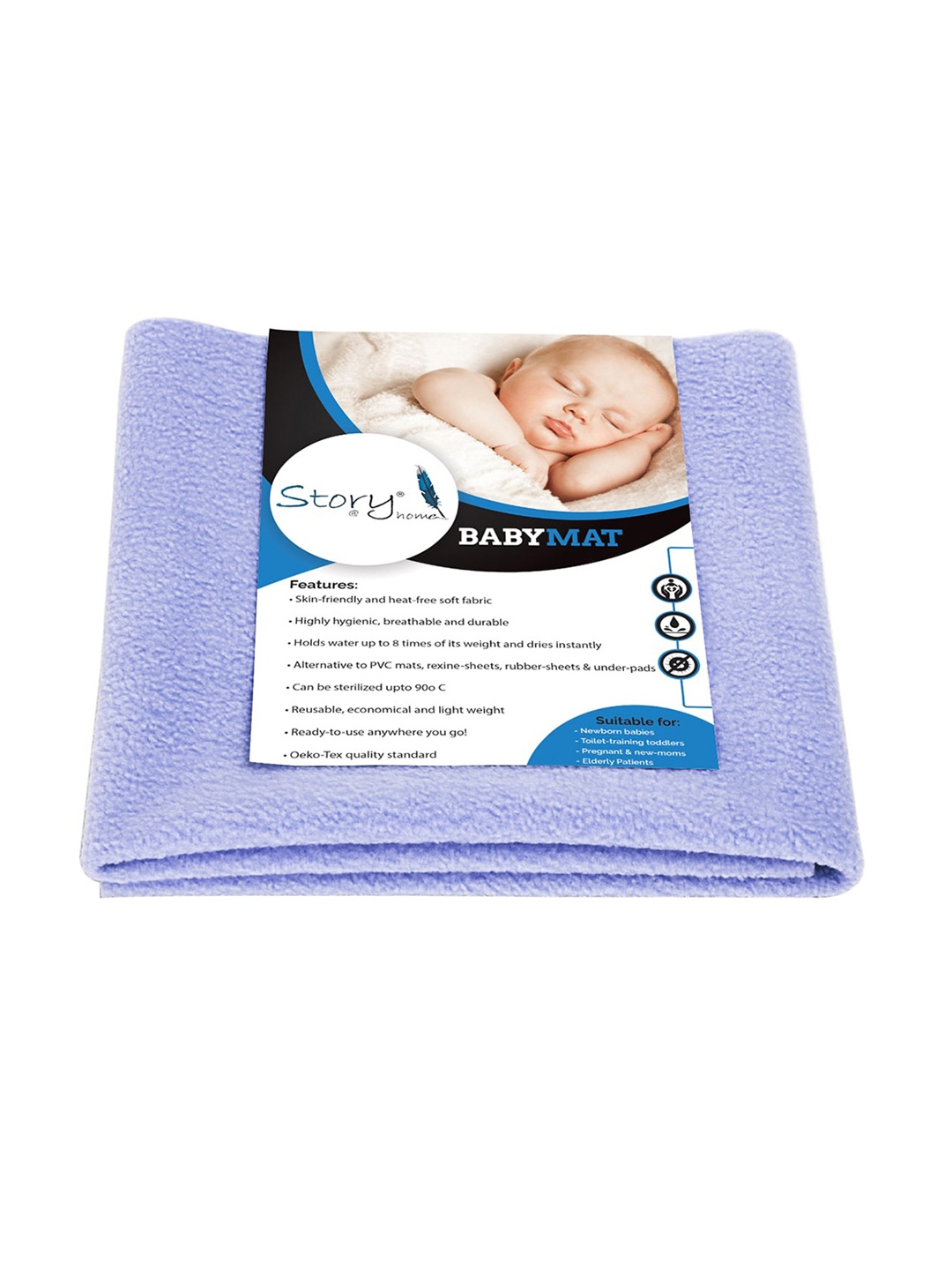 

Story@home Infants Unisex Kids Purple Solid Cotton Small Baby Mat