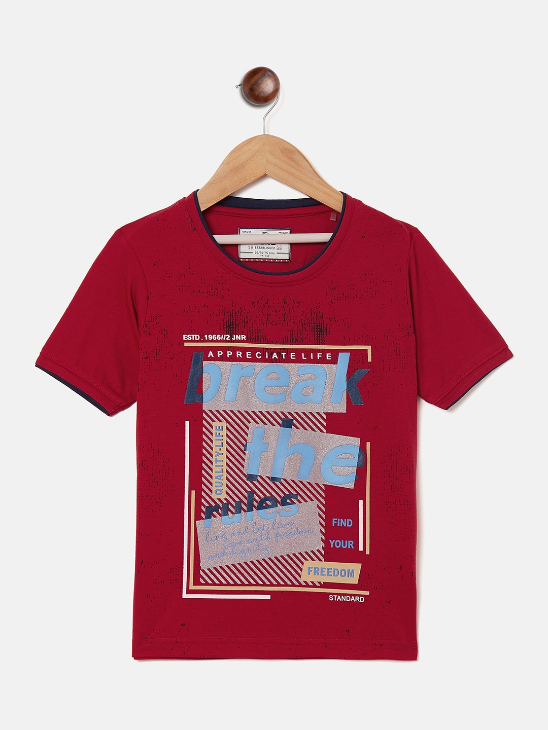 

Duke Boys Red Cotton Printed Applique T-shirt