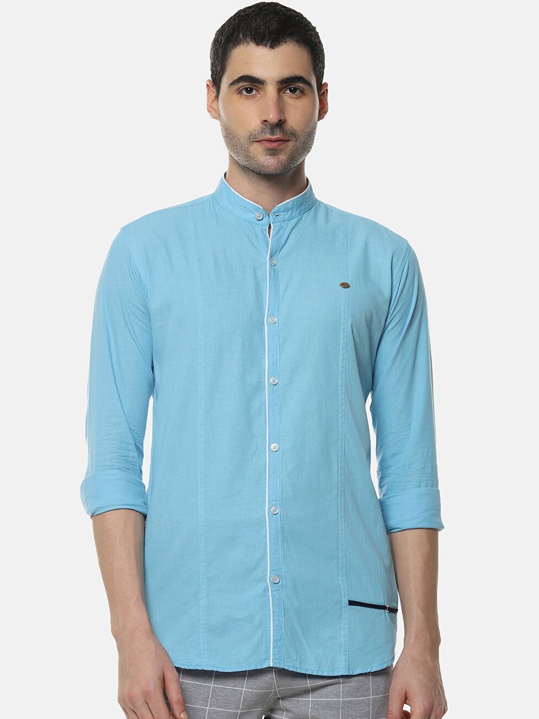 

Campus Sutra Men Blue Casual Shirt