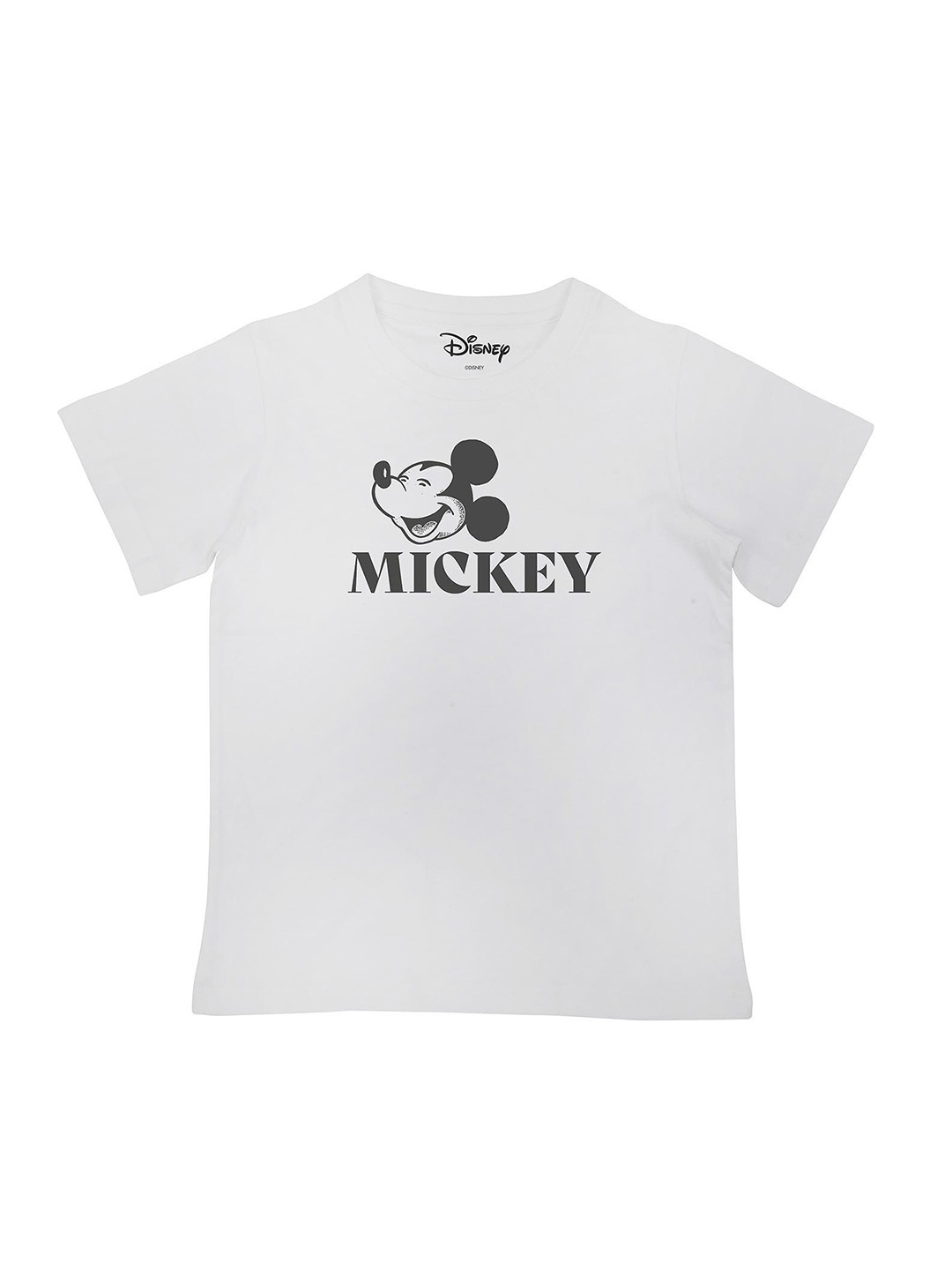 

Disney by Wear Your Mind Boys White Sports Printed V-Neck Raw Edge T-shirt