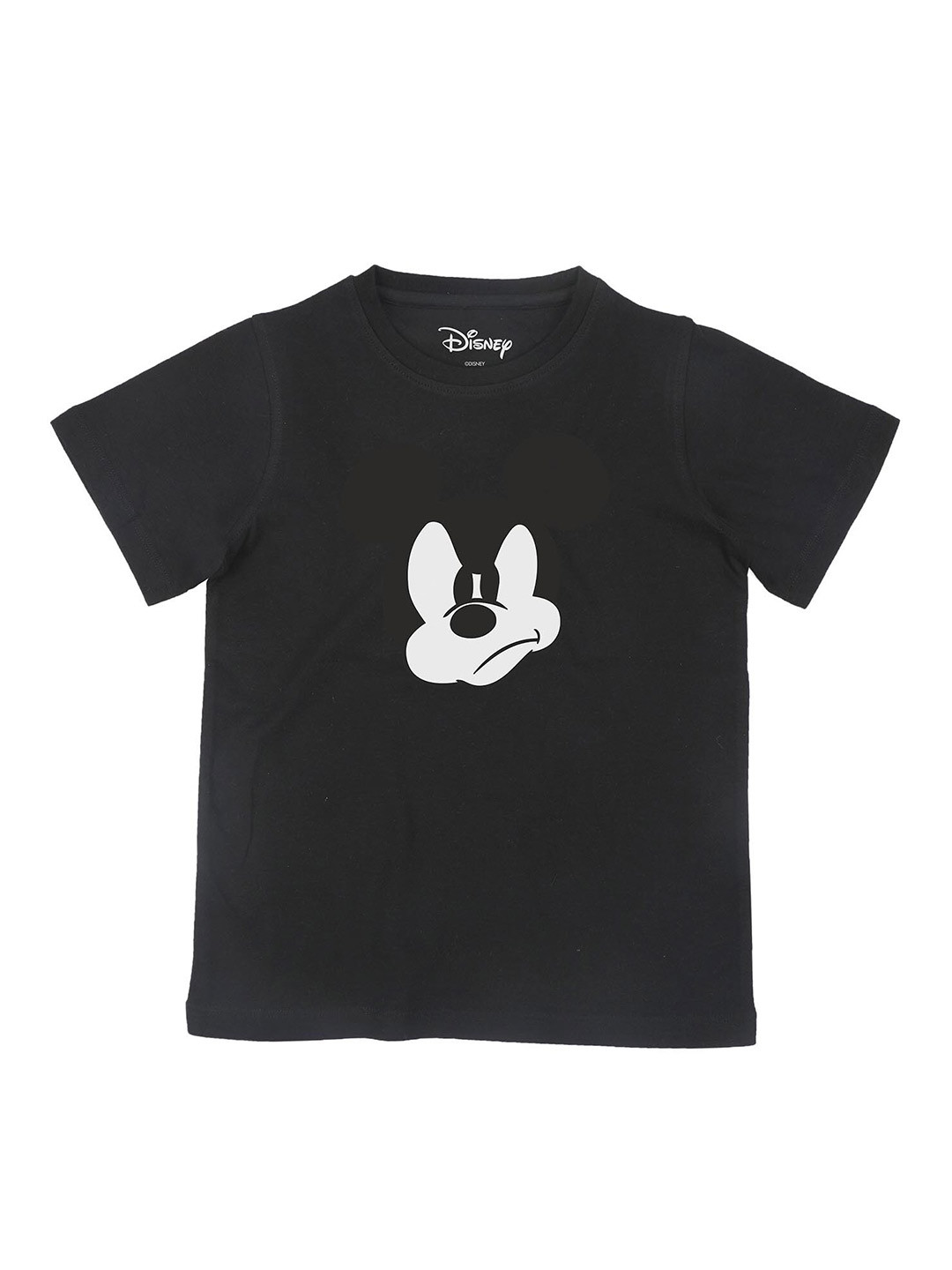 

Disney by Wear Your Mind Boys Black Mickey Mouse Printed Pure Cotton T-shirt