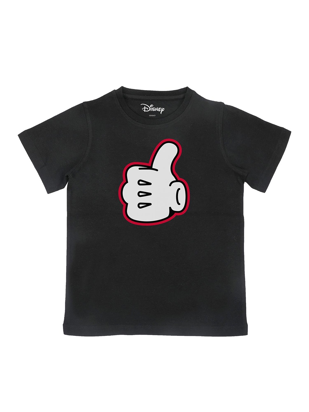

Disney by Wear Your Mind Boys Black Printed Applique T-shirt