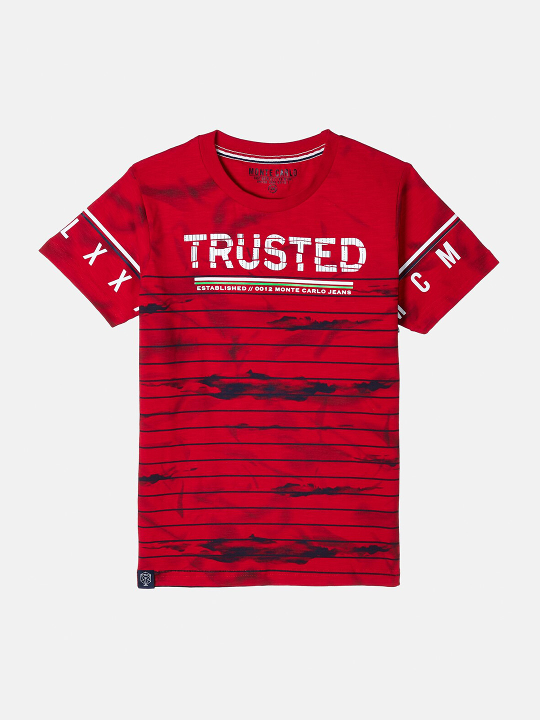 

Monte Carlo Boys Red & Black Abstract Printed T-shirt