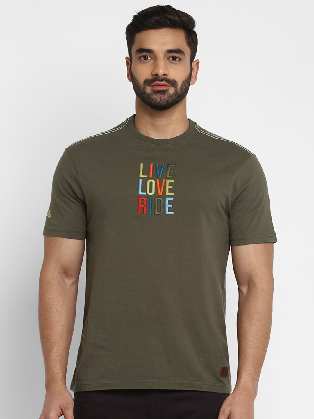 

Royal Enfield Men Olive Typography T-shirt