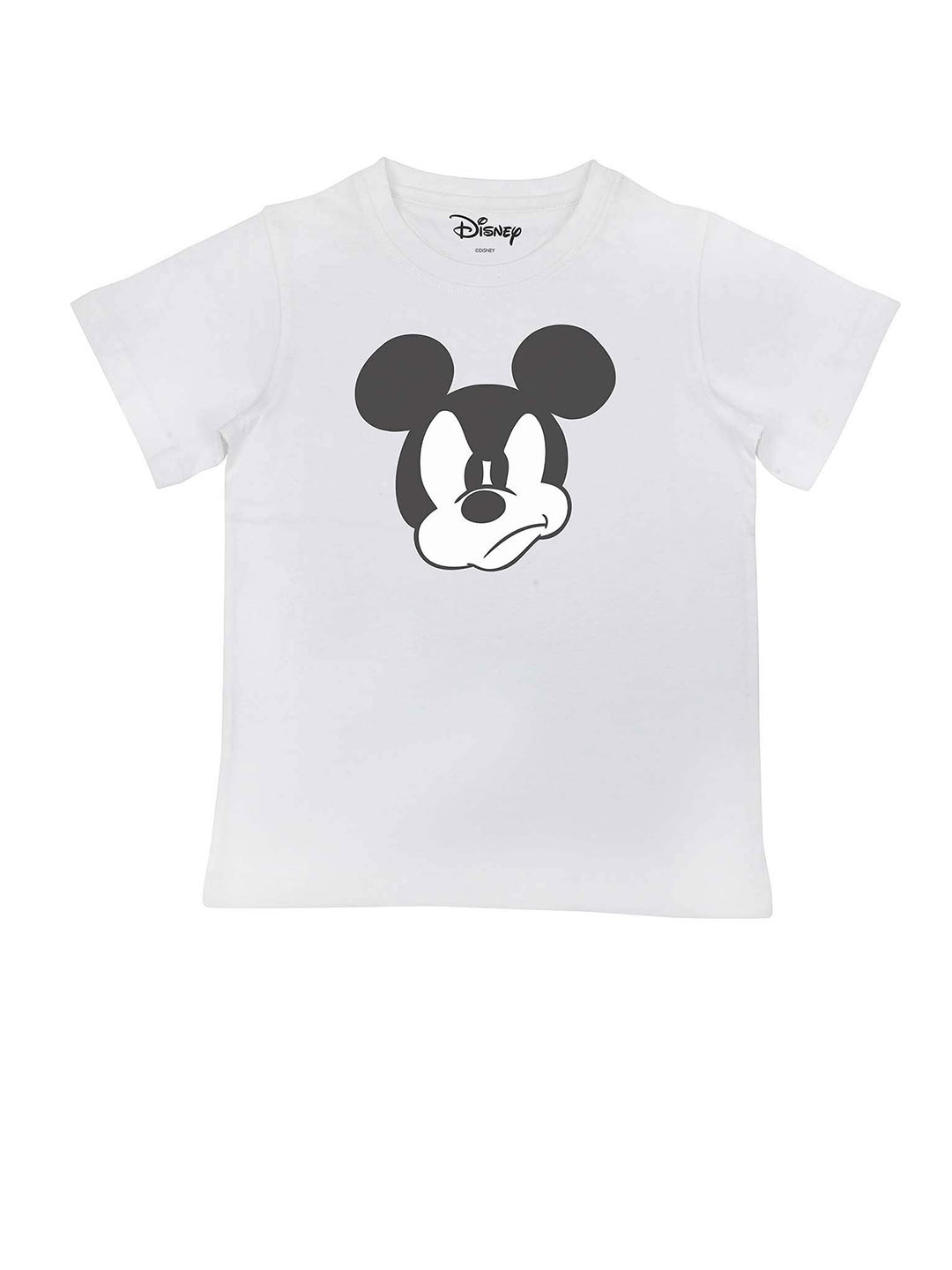 

Disney by Wear Your Mind Boys White Mickey Mouse Printed Pure Cotton T-shirt