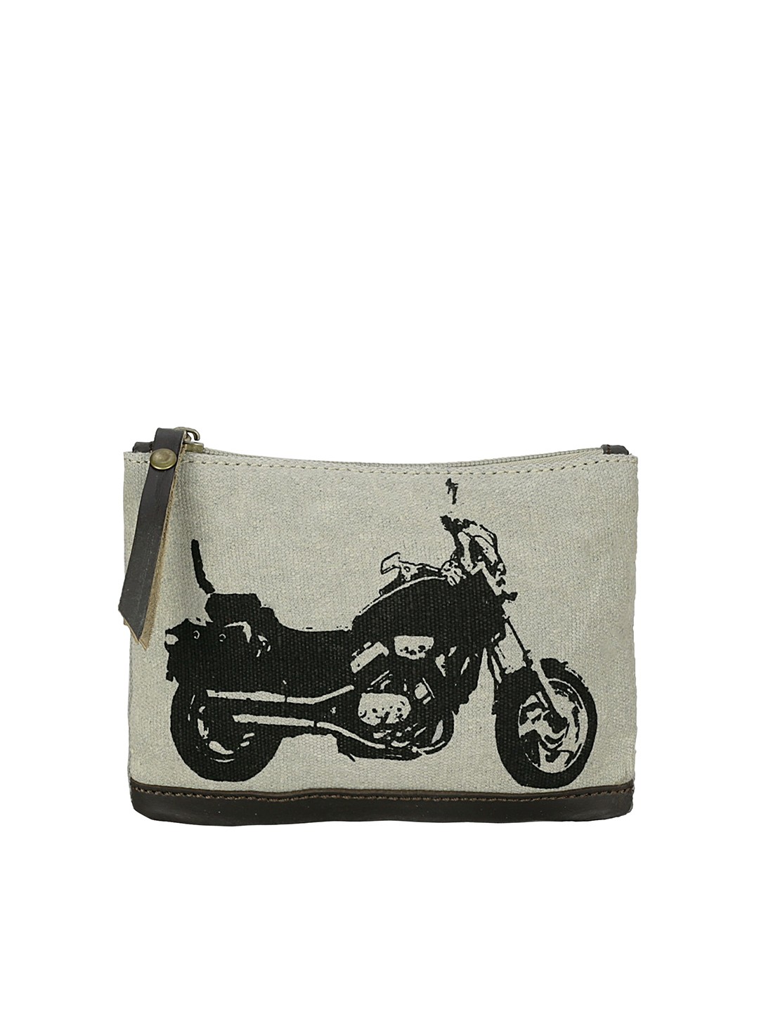 

NEUDIS Beige Printed Canvas Zip Around Wallet