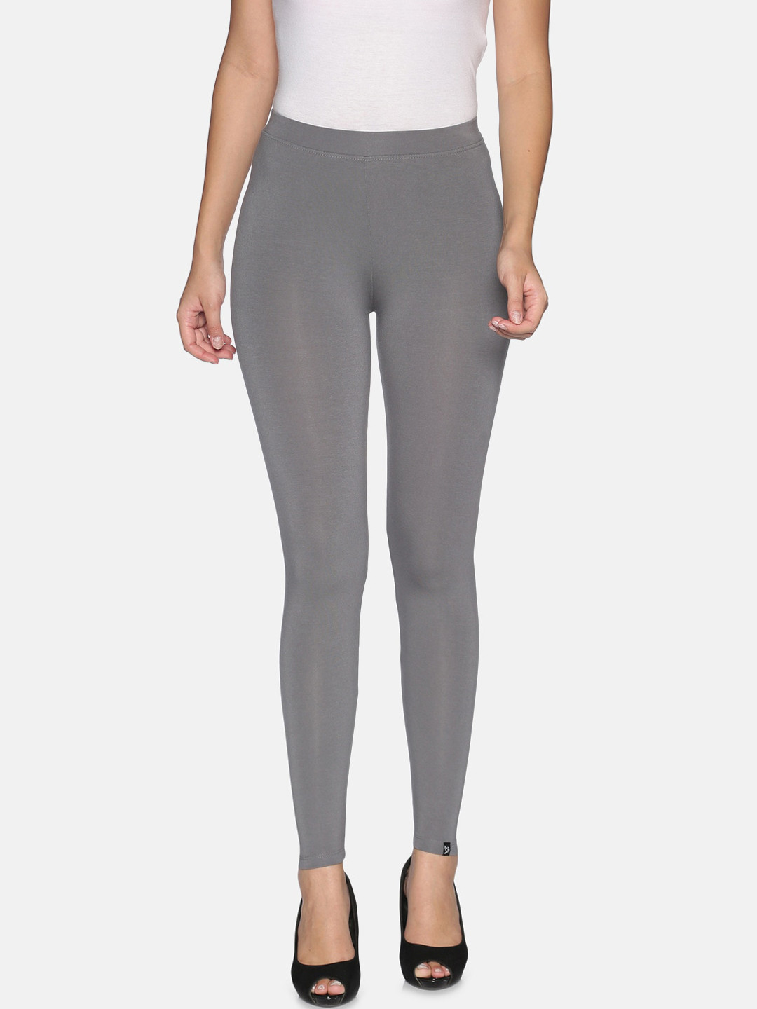 

TWIN BIRDS Women Radiant Series Steel Grey Solid Ankle Length Leggings