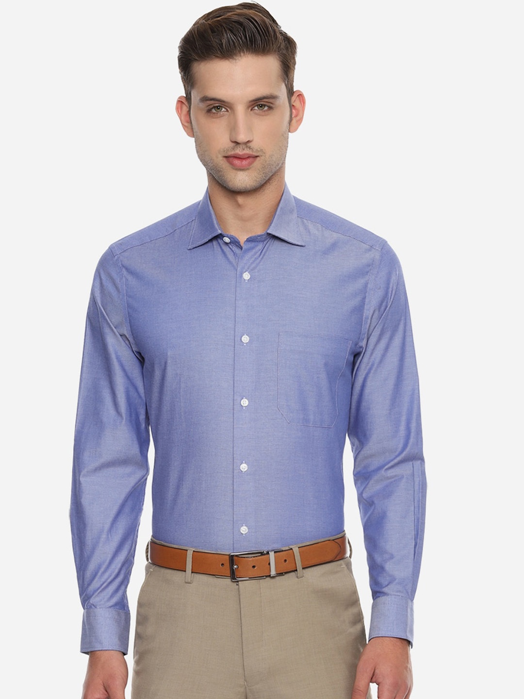 

Louis Philippe Men Blue Pure Cotton Formal Shirt