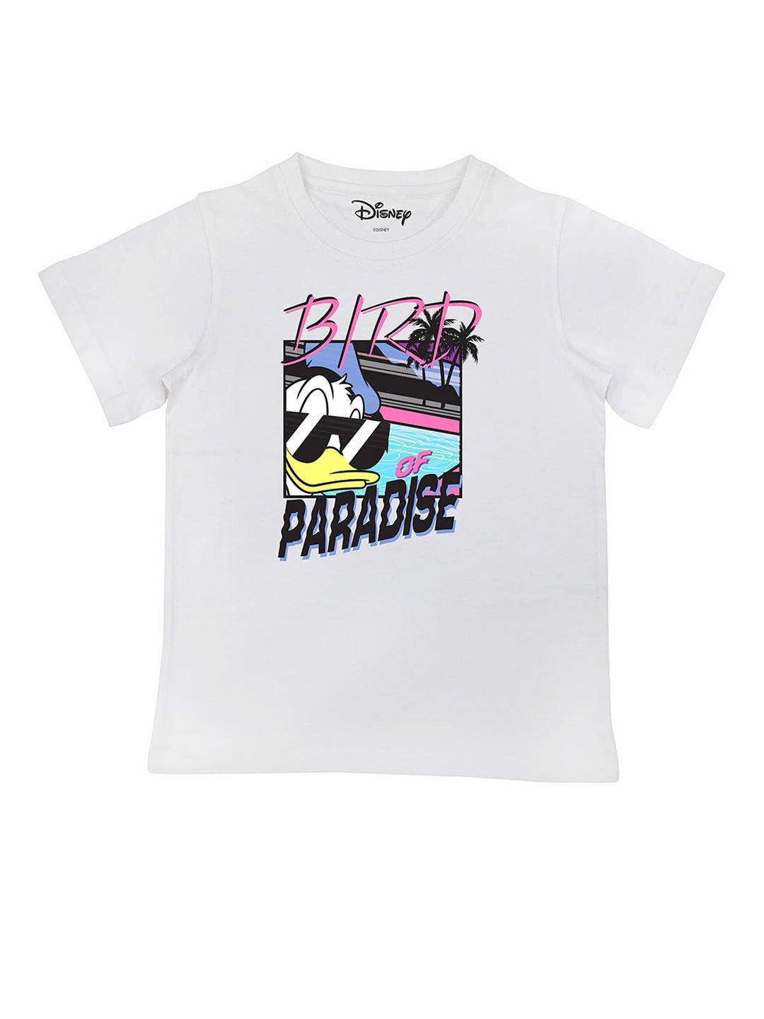 Disney by Wear Your Mind Boys White Donald Duck Printed T-shirt