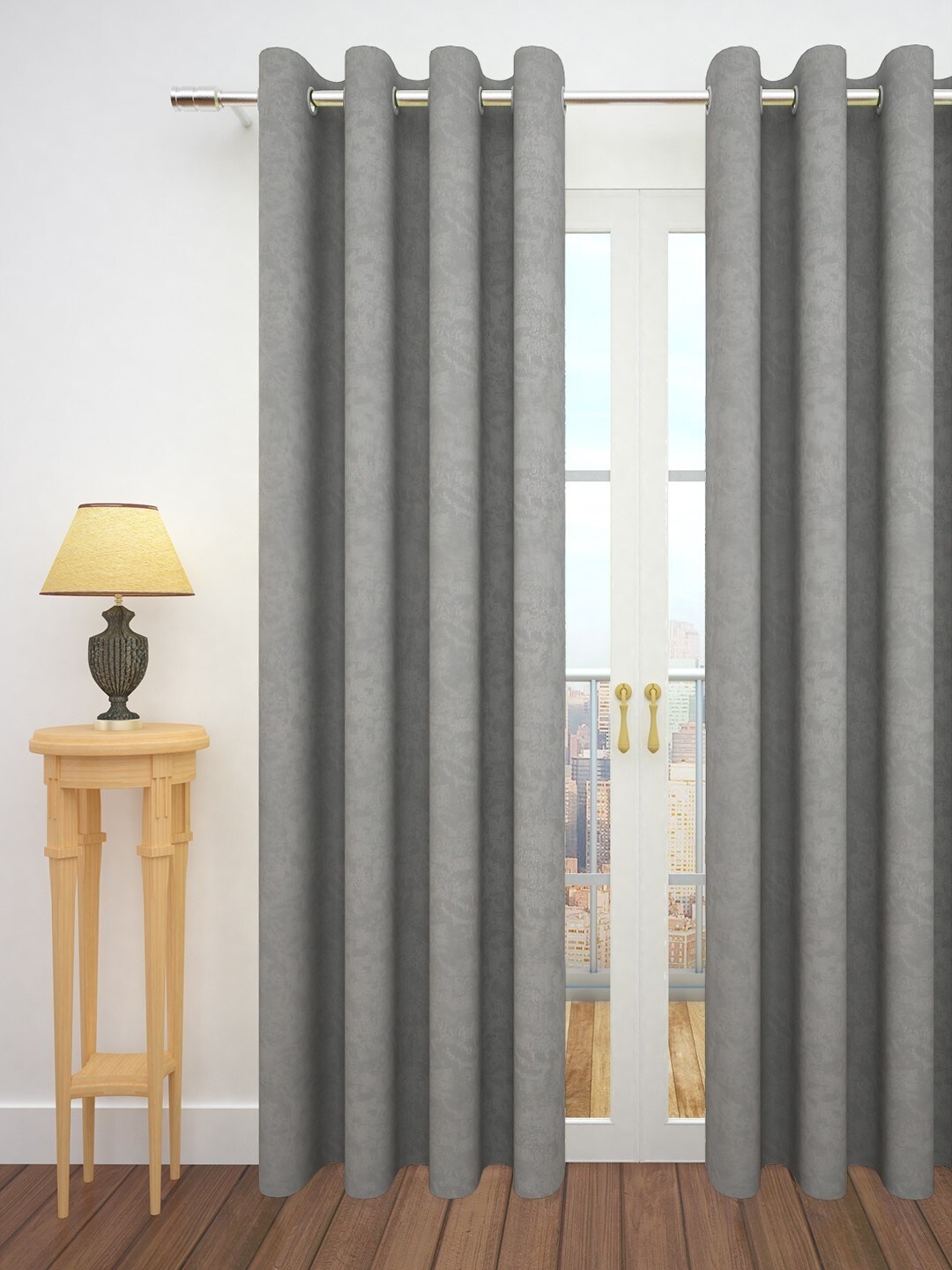 

Story@home Grey Jacquard Textured Door Curtain