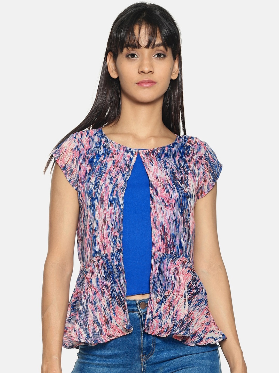 

COUPER & COLL Blue Crepe Regular Top