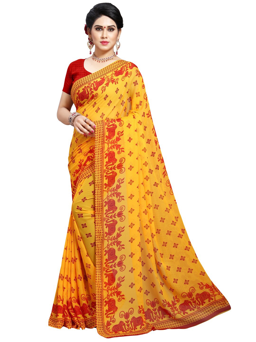 

KALINI Multicoloured Set of 3 Ethnic Motifs Saree, Multi