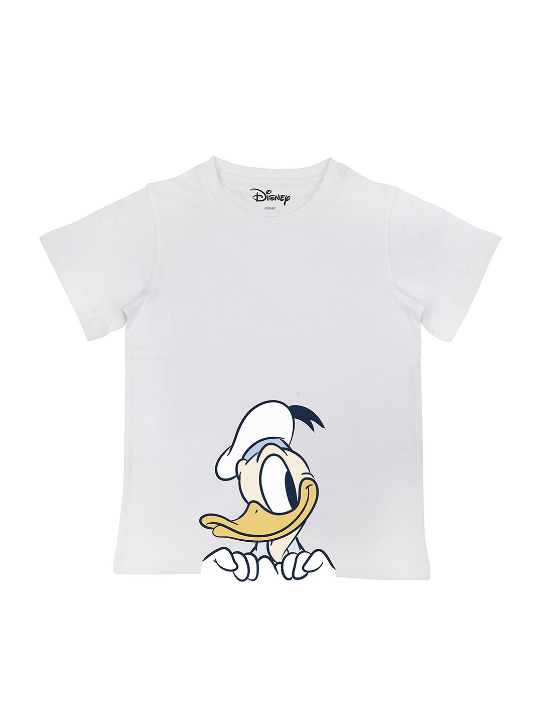 

Disney by Wear Your Mind Boys White Donald Duck Printed Pure Cotton T-shirt