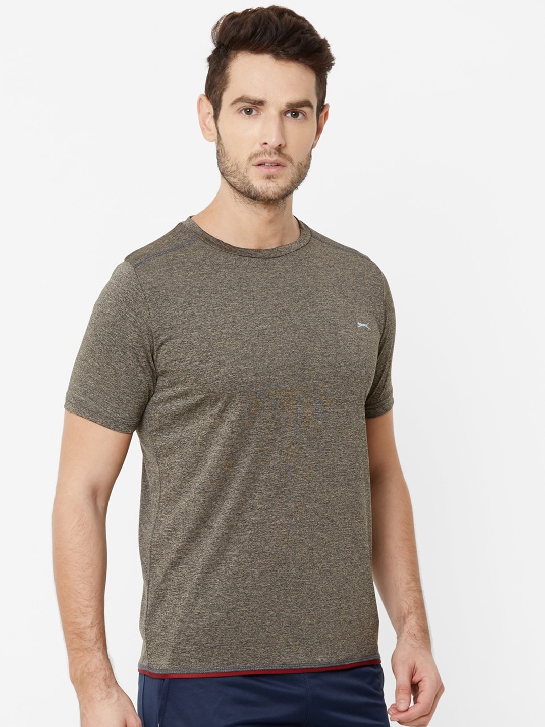 

Black Panther Men Grey Raw Edge Slim Fit T-shirt