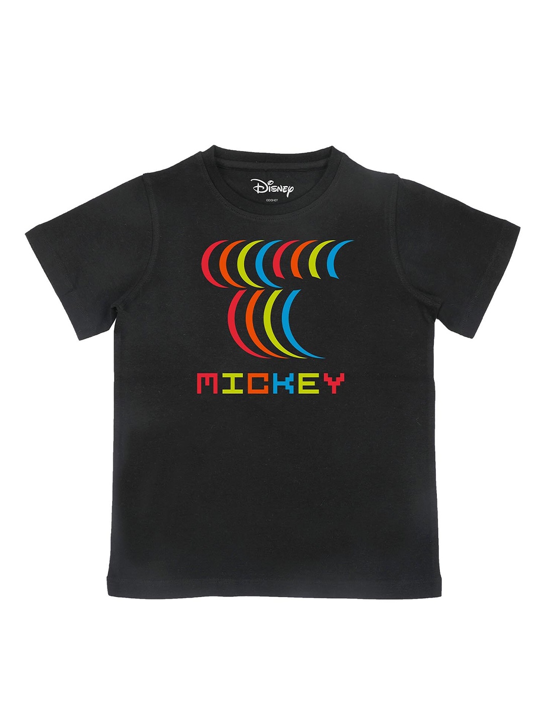 

Disney by Wear Your Mind Boys Black Printed Applique T-shirt