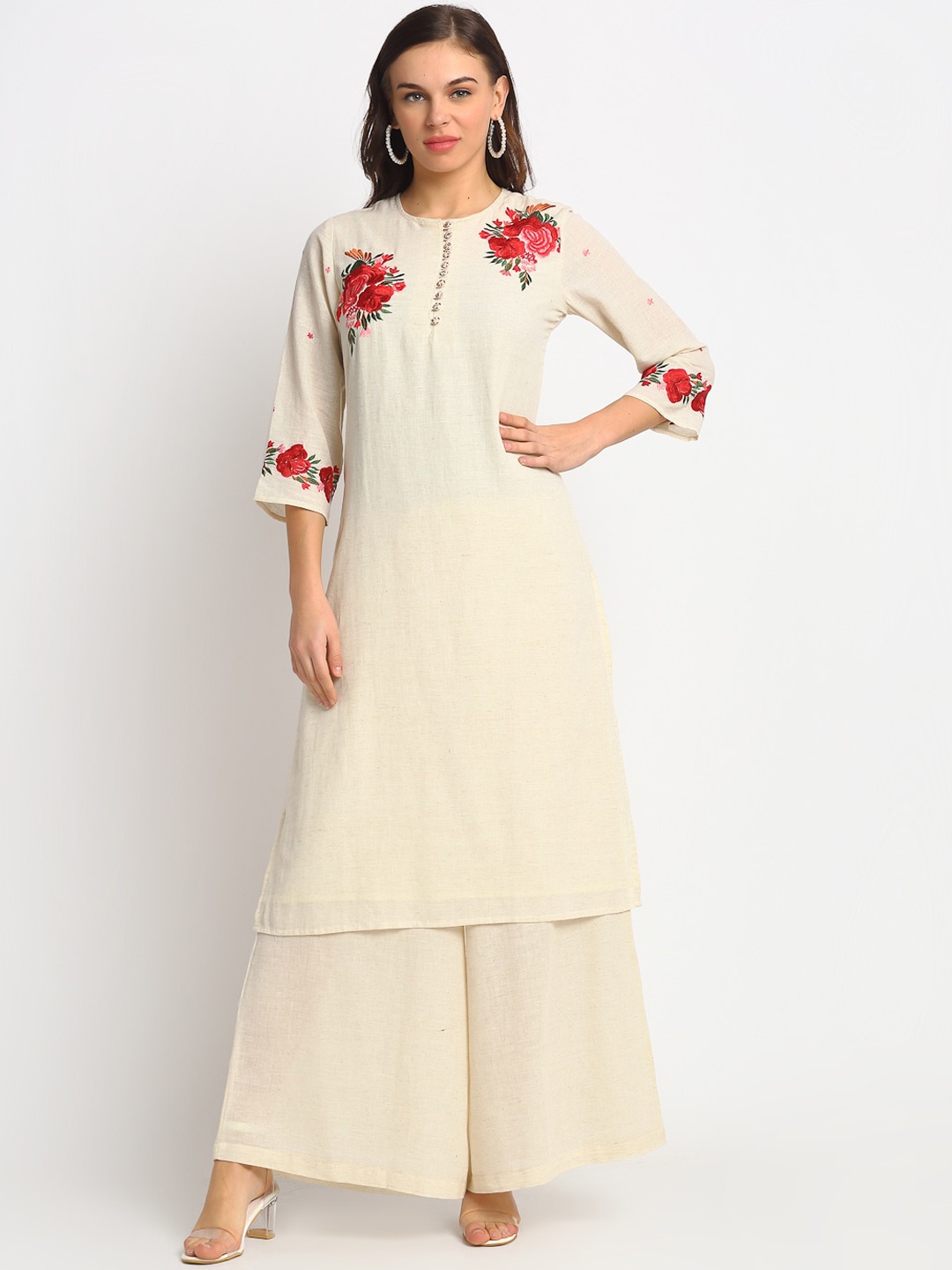

REME Women Off White Kurti with Palazzos