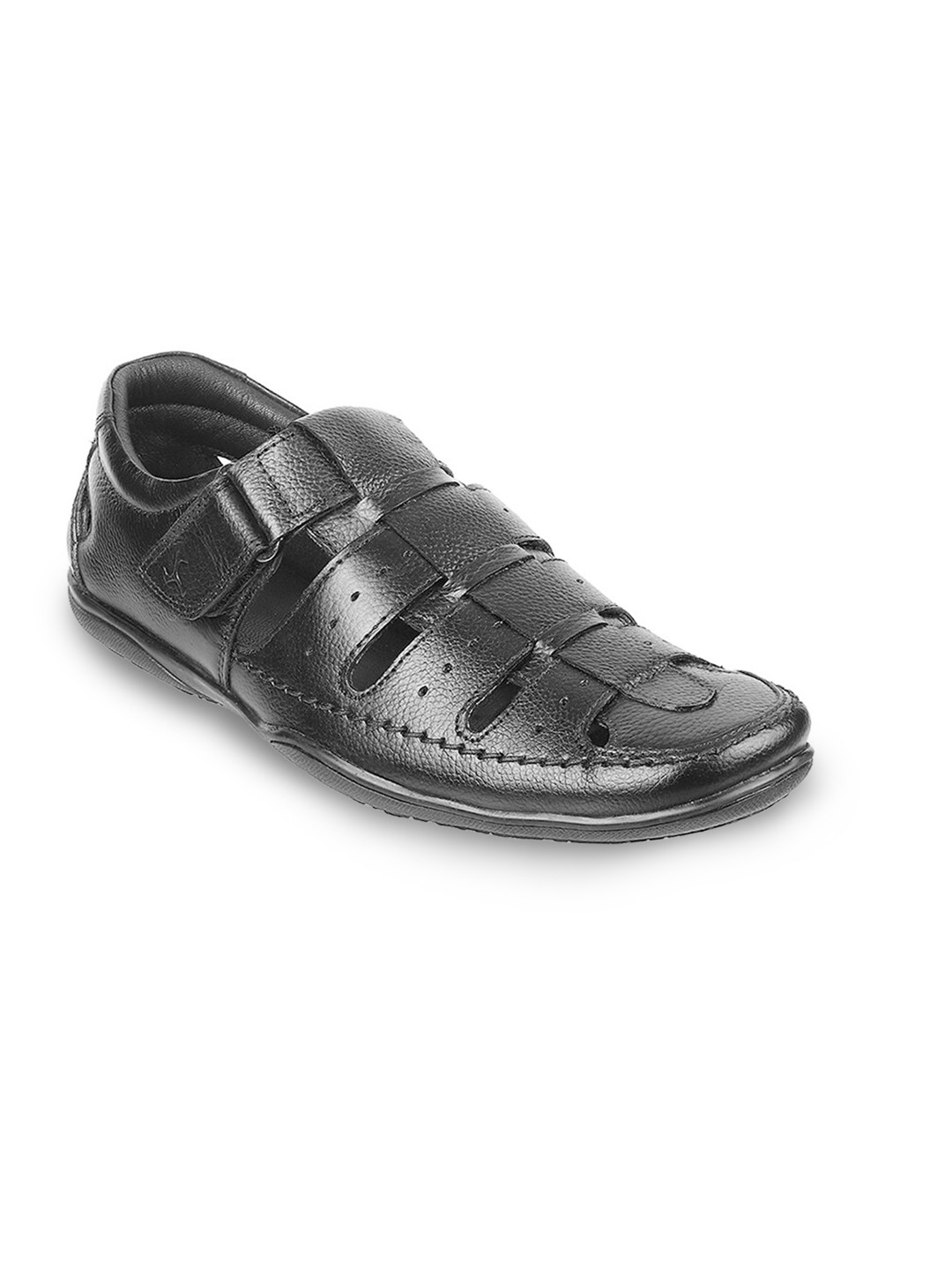 

Mochi Men Black Leather Shoe-Style Sandals