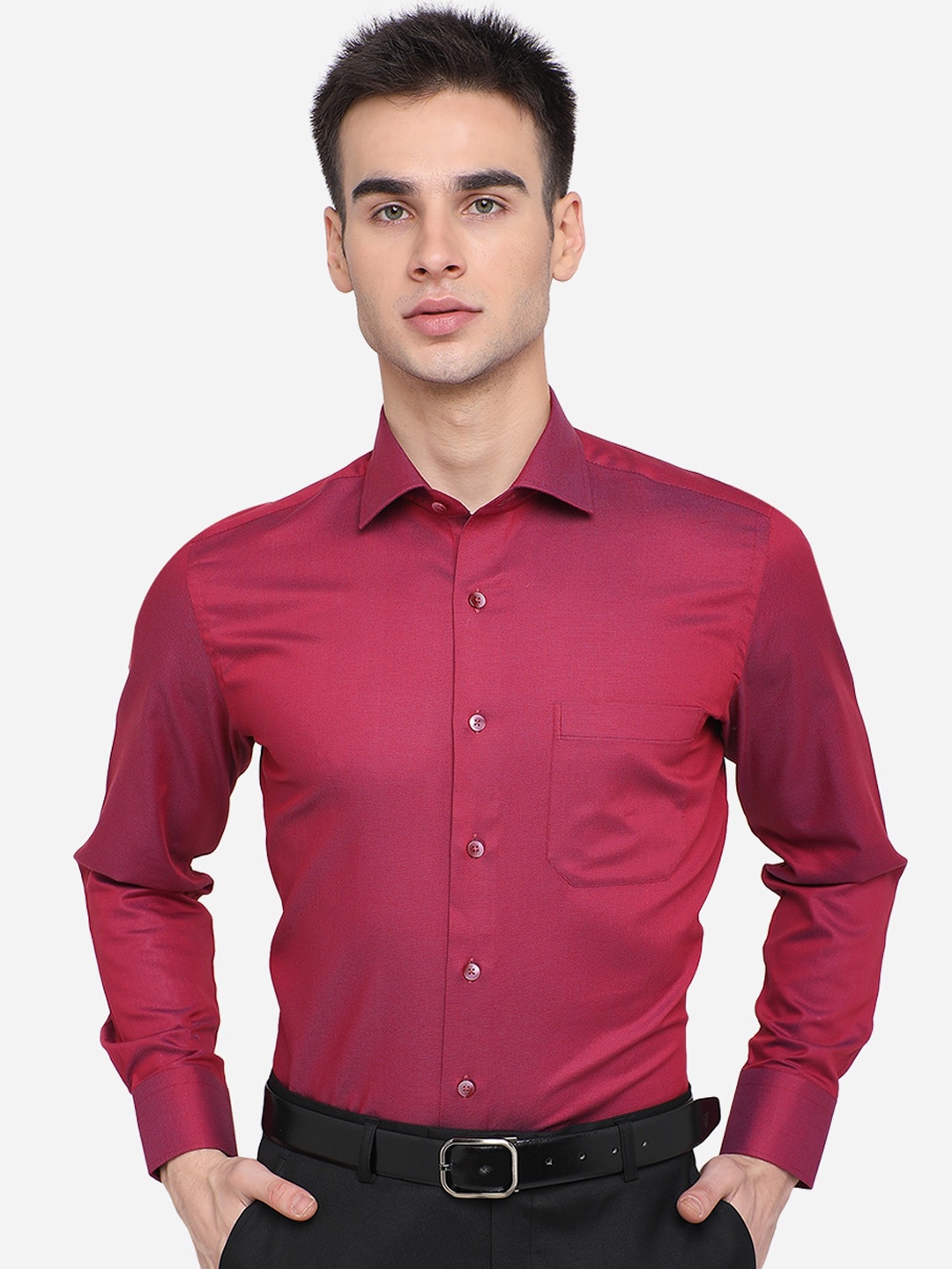 

METAL Men Pink Slim Fit Casual Shirt