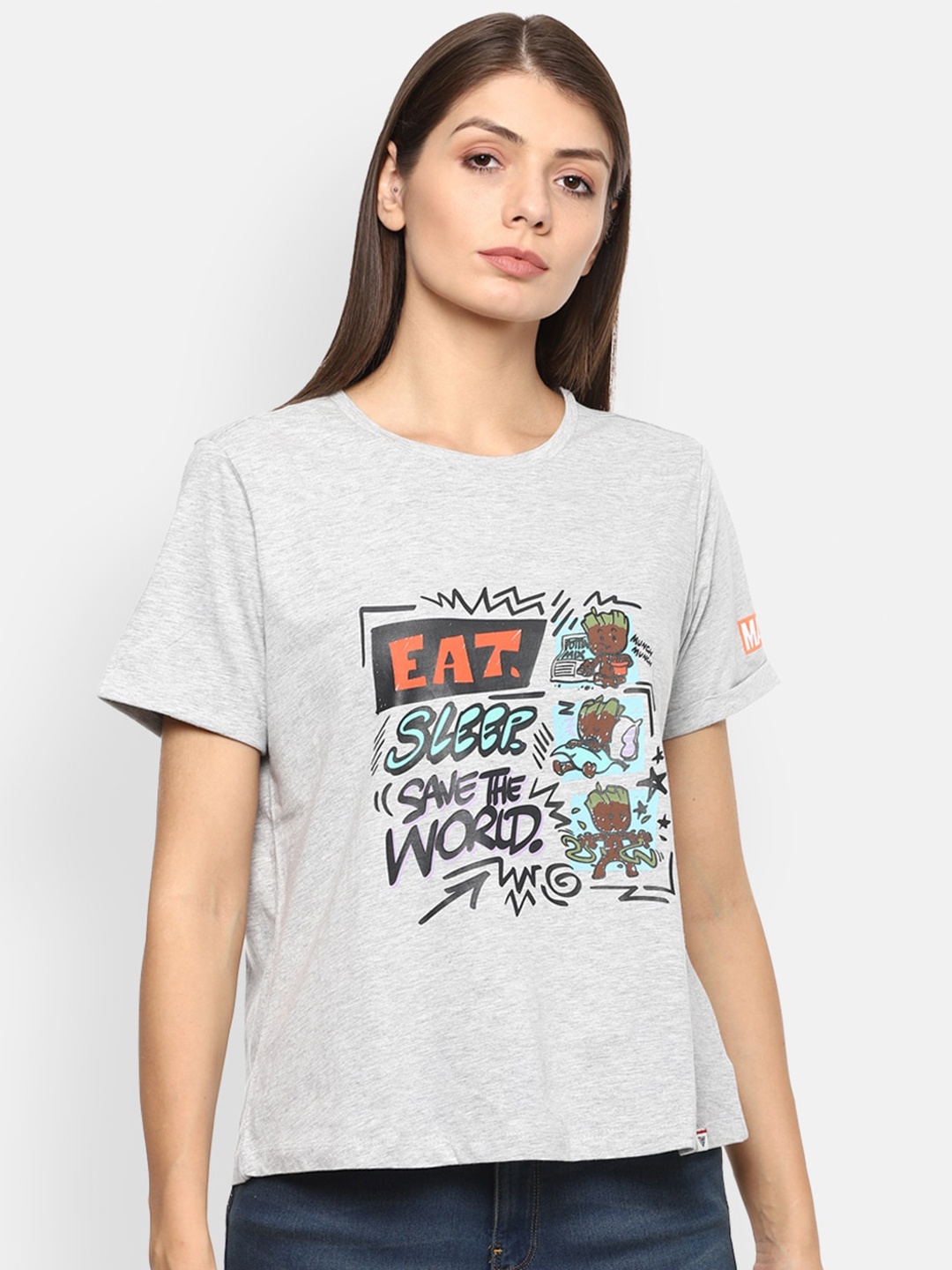 

Van Heusen Woman Grey Printed T-shirt