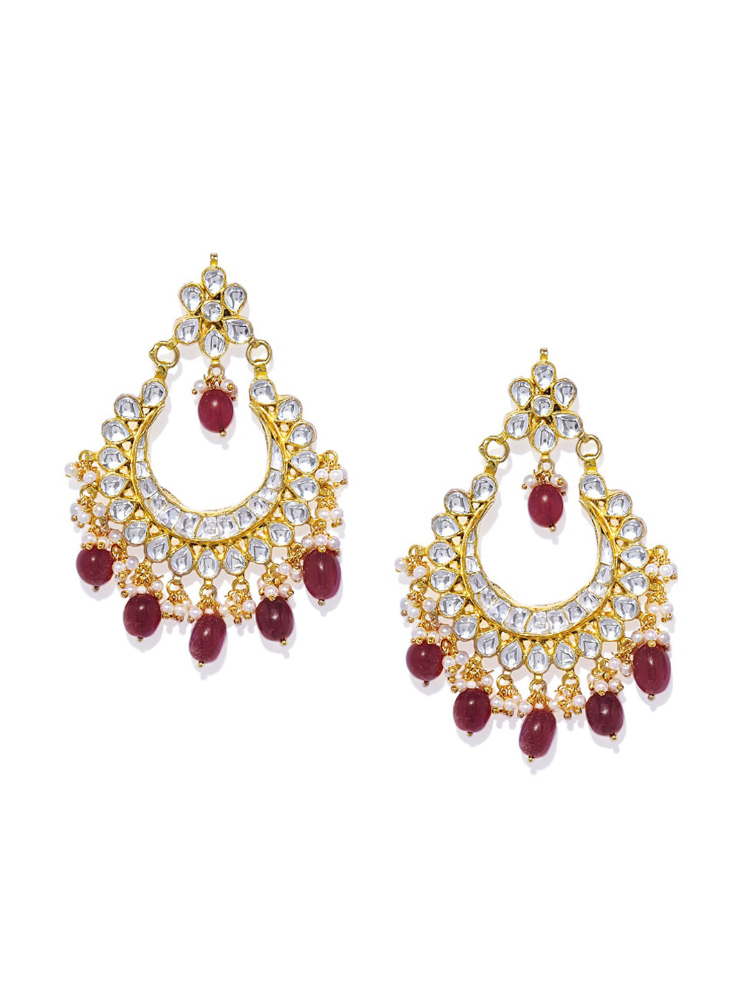 

AccessHer Gold-Plated Contemporary Chandbalis Earrings