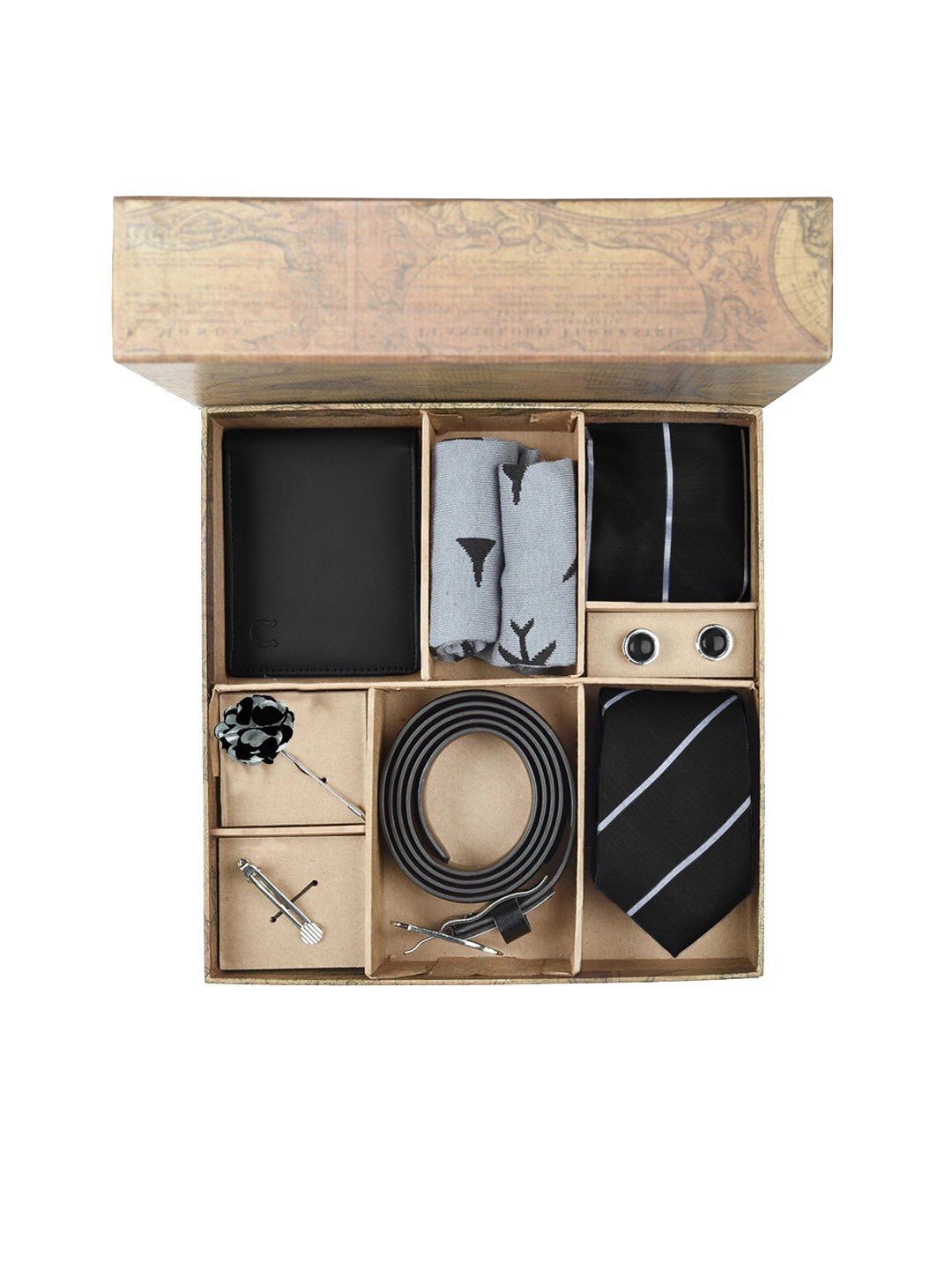 

Blacksmith Men Black & Silver-Toned Accessory Gift Set