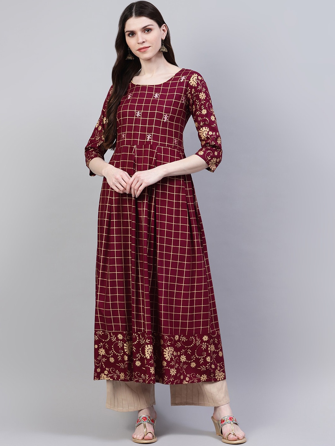 

Stylum Women Purple Checked Kurta