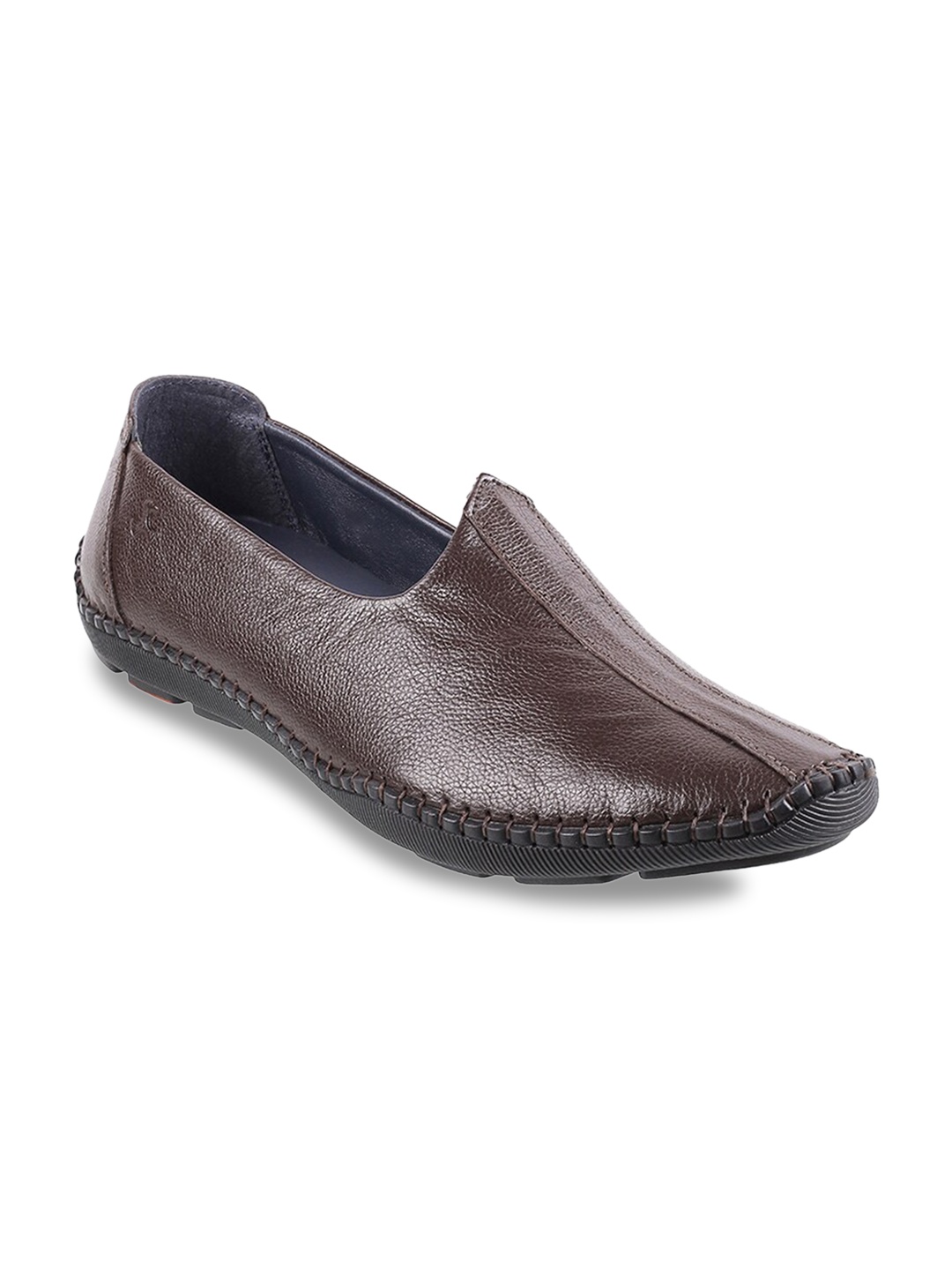 

Mochi Men Brown Ethnic Leather Shoe-Style Sandals