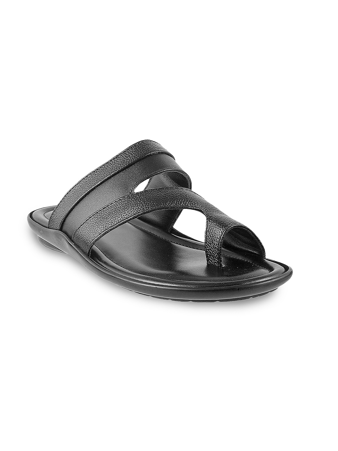 

Metro Men Black Leather Comfort Sandals