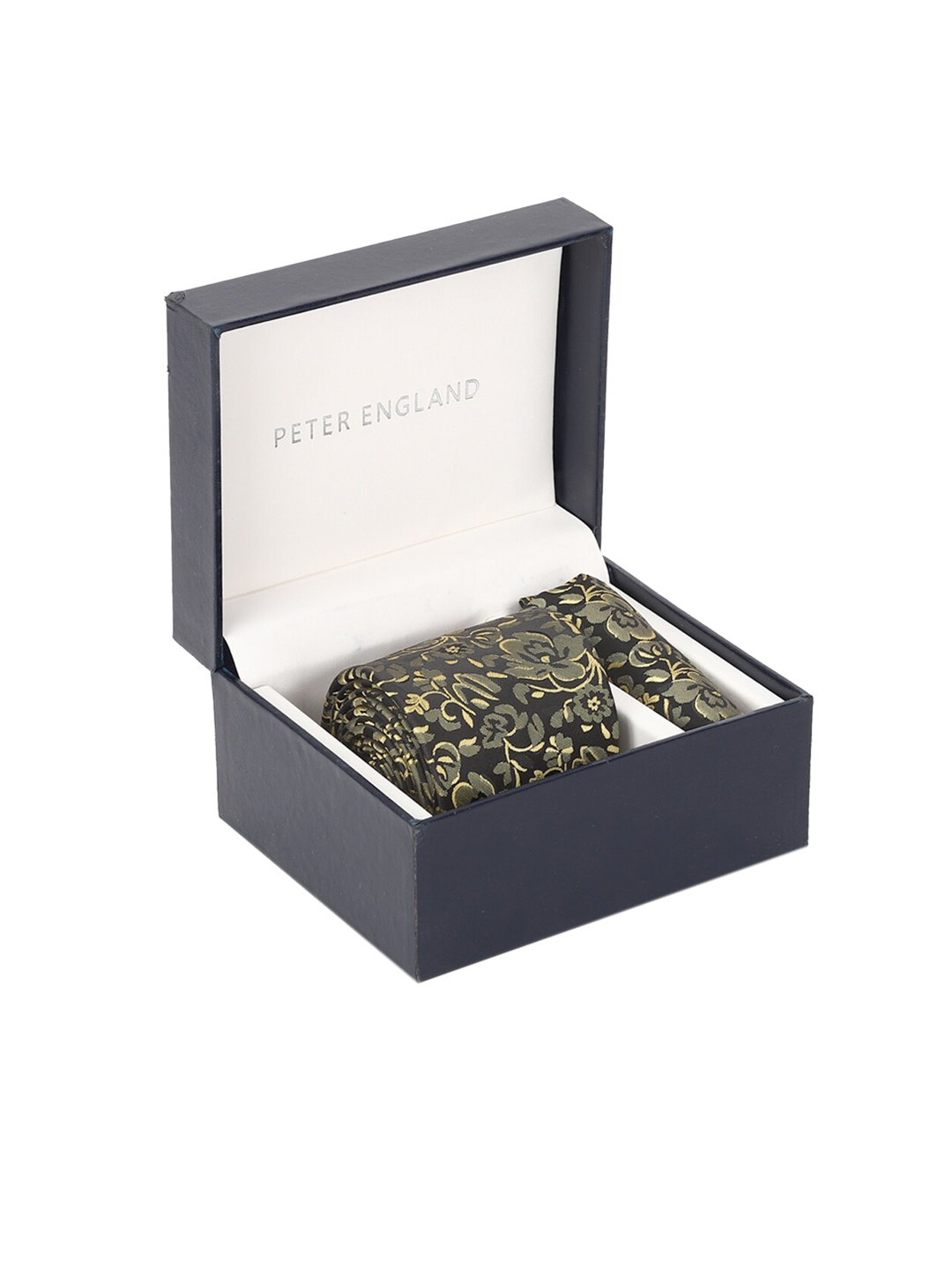 

Peter England Men Black & Olive Green Printed Accessory Gift Set