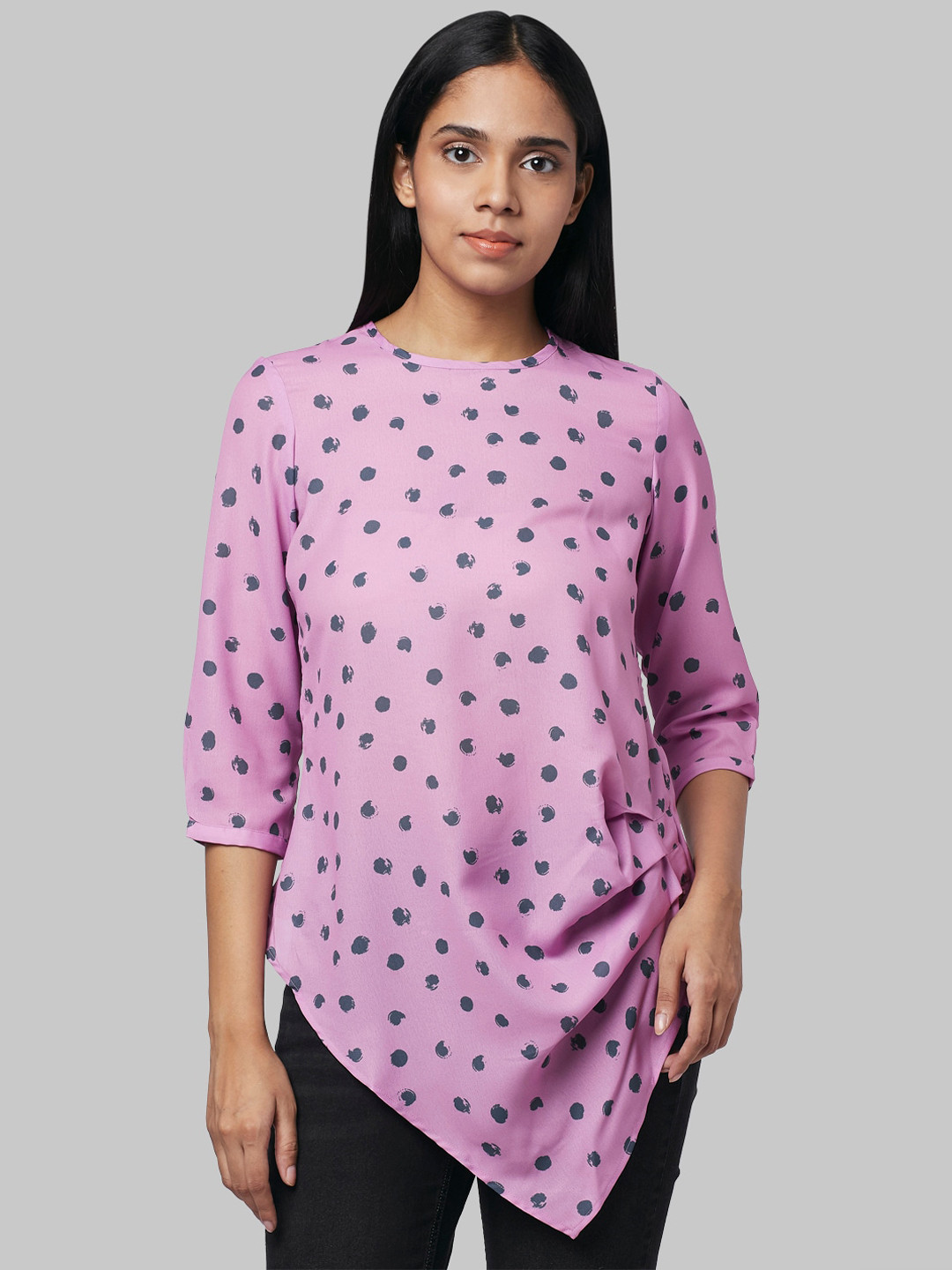 

Park Avenue Woman Lavender & Grey Regular Top