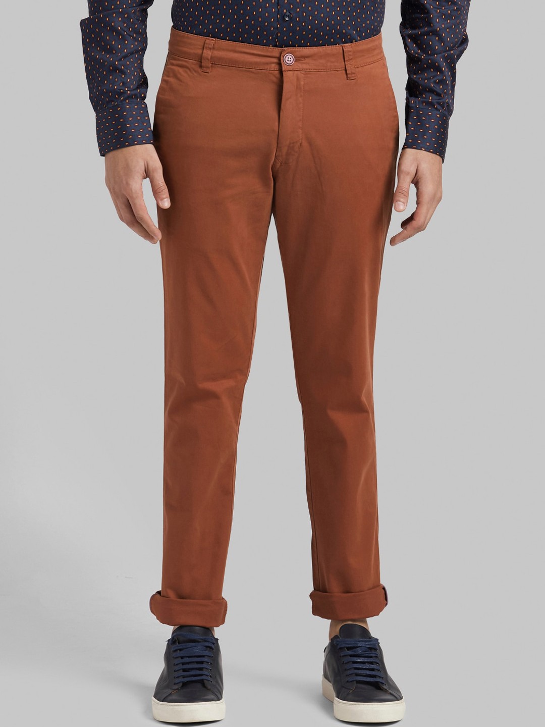 

Parx Men Rust Slim Fit Regular Trousers Regular Trousers