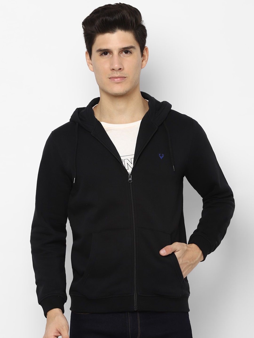 

Allen Solly Men Black Hooded Sweatshirt