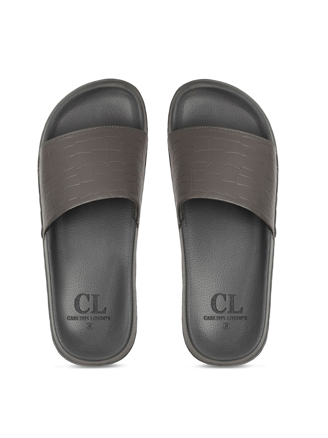 

Carlton London Men Grey Textured Sliders