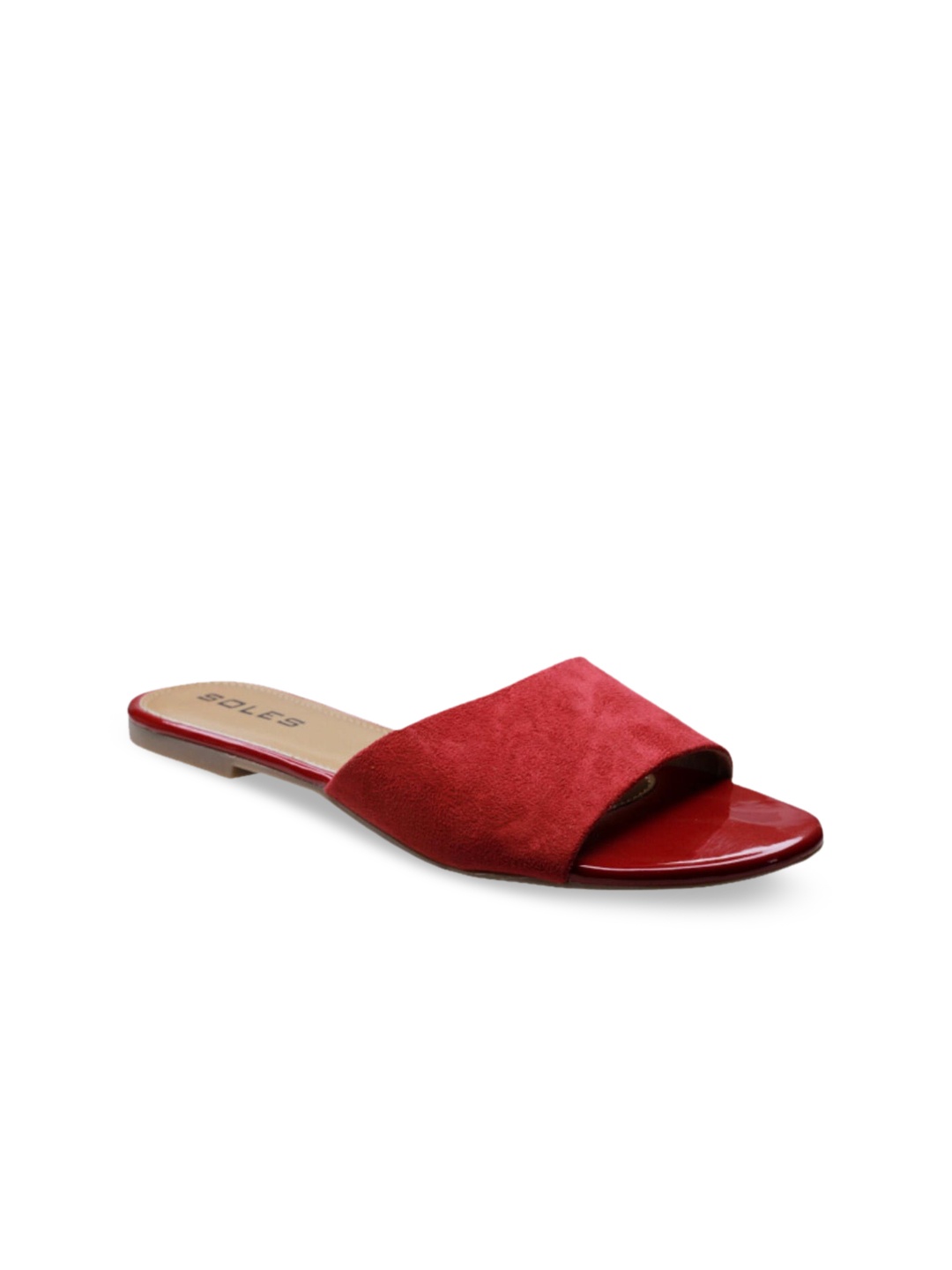 

SOLES Women Red Open Toe Flats