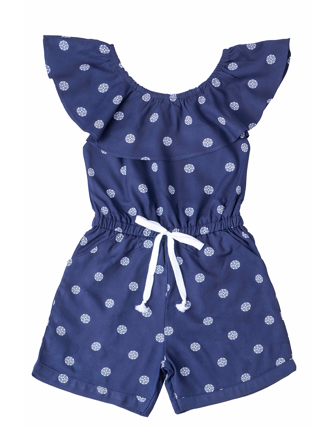 

Hunny Bunny Girls Navy Blue Printed Playsuit