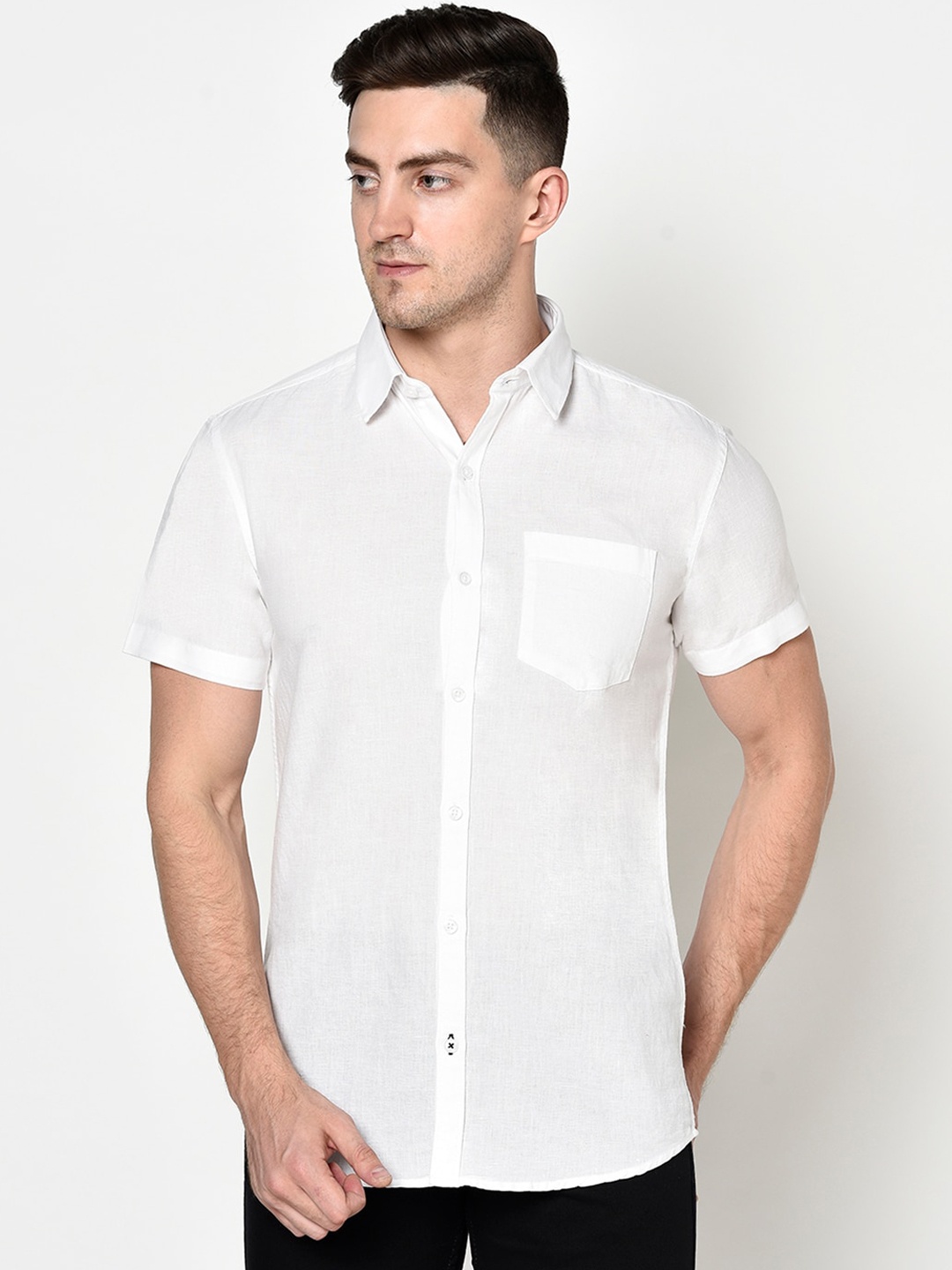 

METTLE Men White Casual Shirt