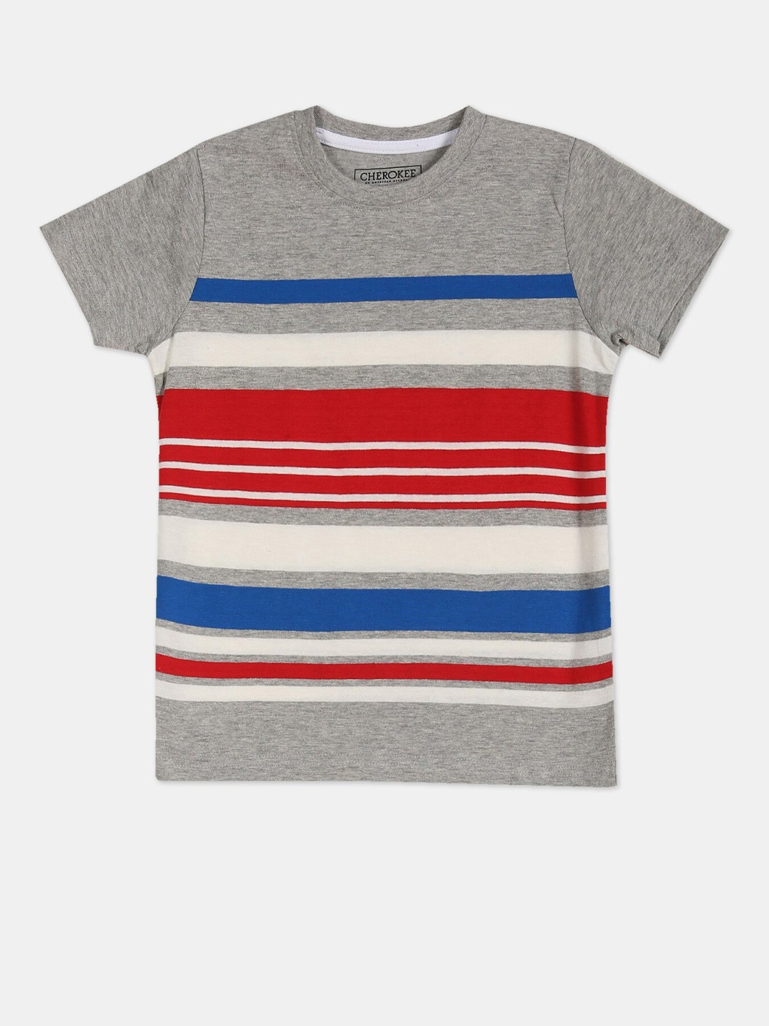 

Cherokee Boys Grey & Red Striped T-shirt