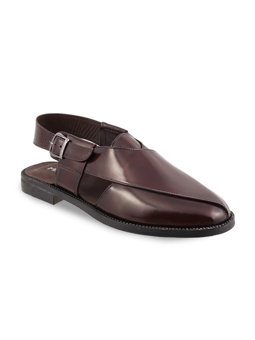 

Metro Men Maroon Leather Shoe-Style Sandals