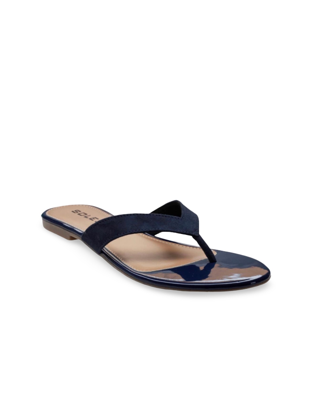 

SOLES Women Blue Open Toe Flats with Bows