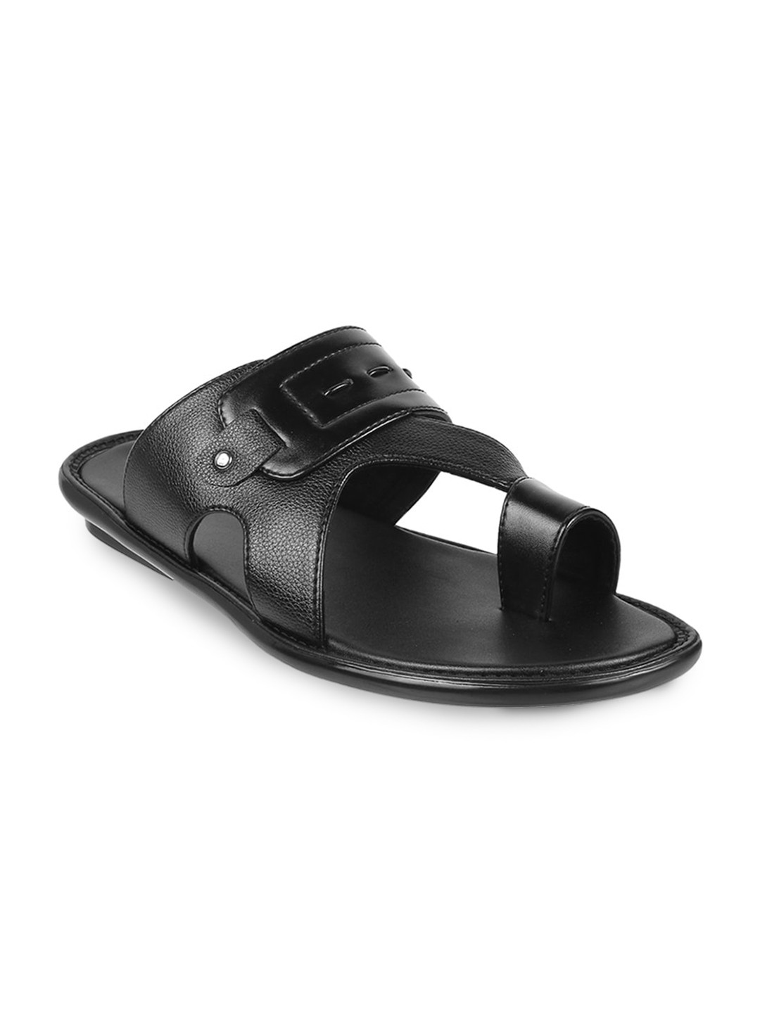 

Metro Men Black Leather Comfort Sandals