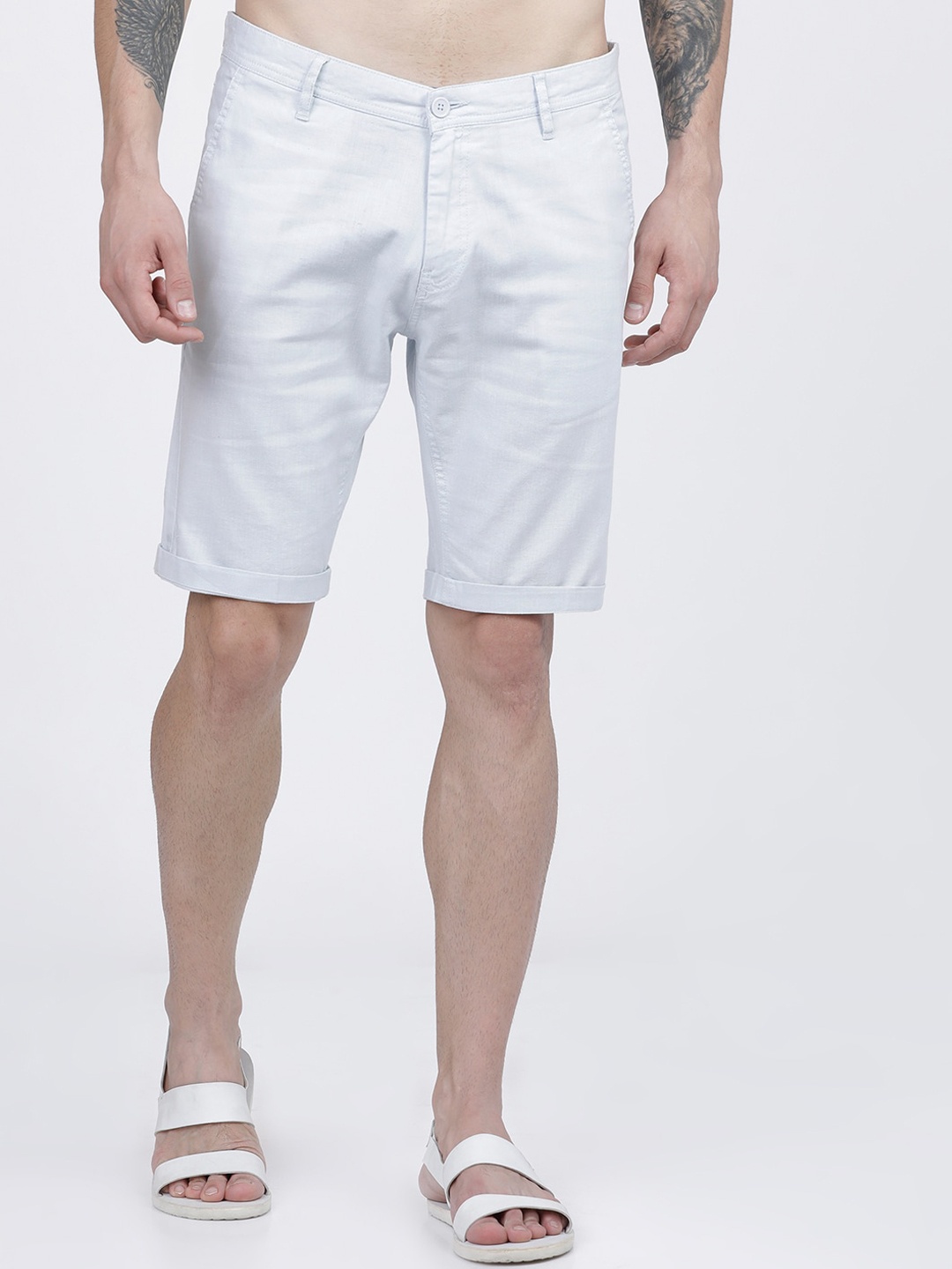 

HIGHLANDER Men Blue Solid Slim Fit Regular Shorts