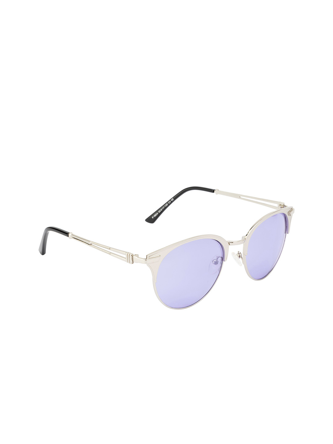 

Ted Smith Unisex Purple Lens & Silver-Toned Cateye Sunglasses with UV Protected Lens 834S
