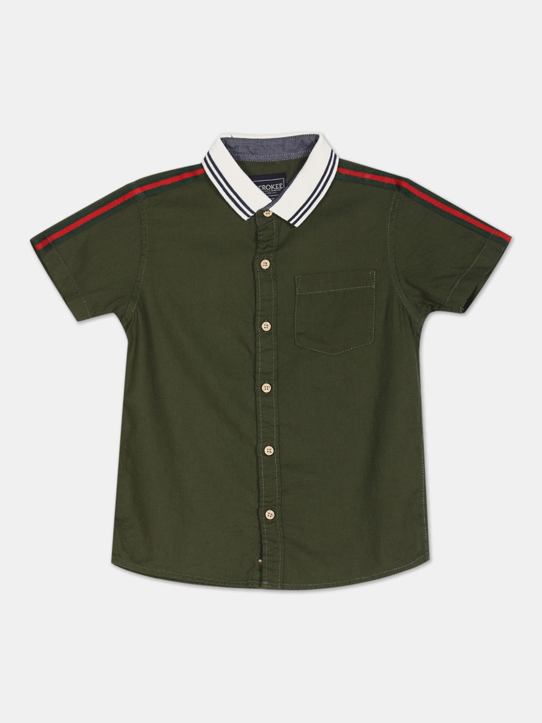 

Cherokee Boys Olive Casual Shirt