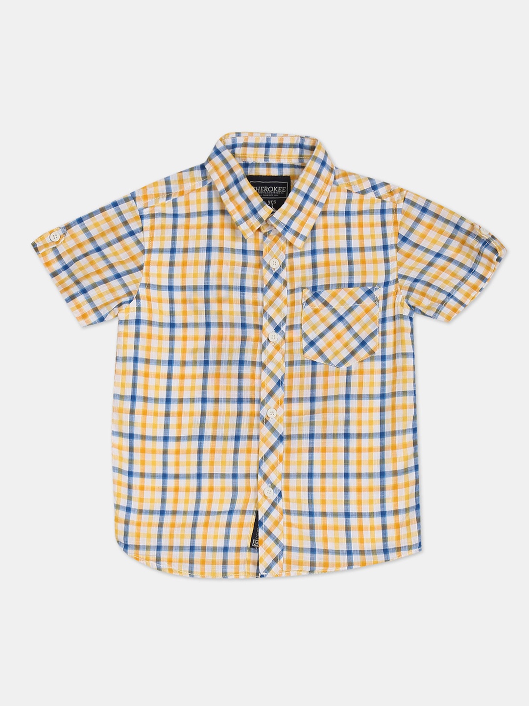 

Cherokee Boys Blue Tartan Checked Casual Shirt