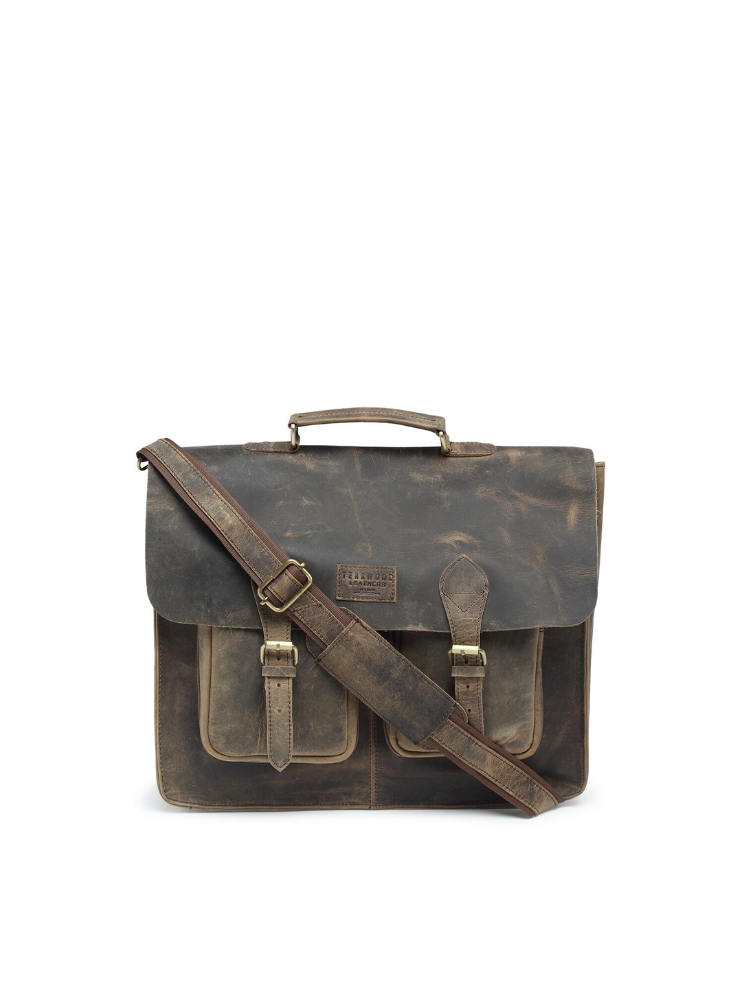 

Teakwood Leathers Unisex Brown Leather Laptop Bag