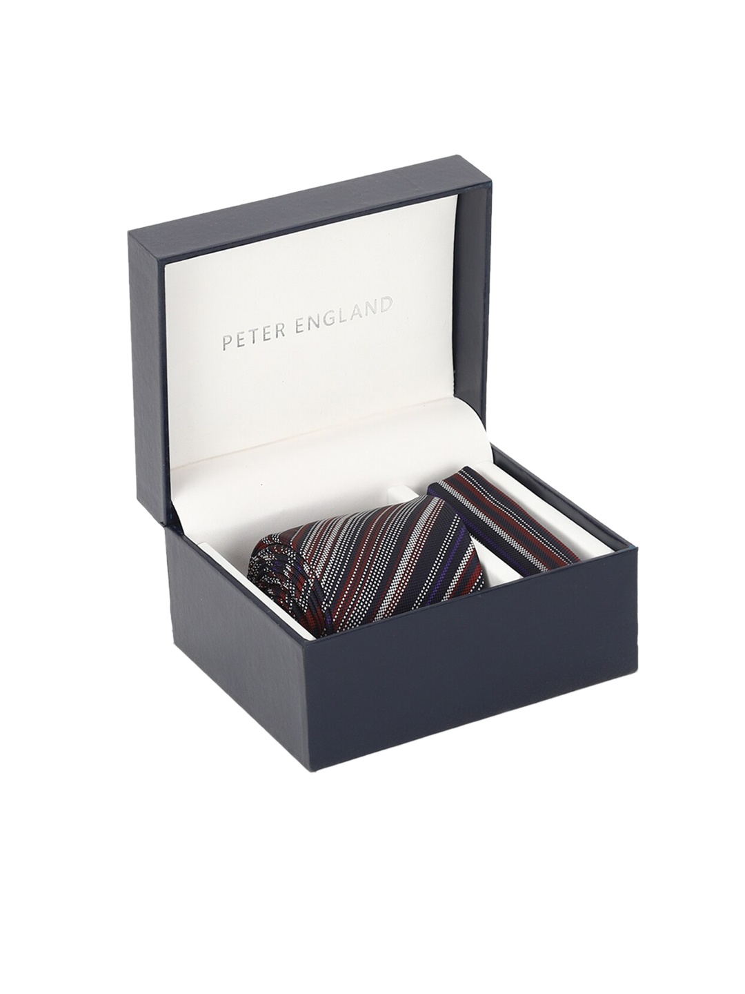 

Peter England Men Maroon & Black Striped Accessory Gift Set