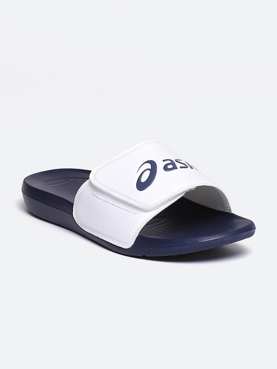 

ASICS As002 Unisex White Navy Blue Printed Sliders