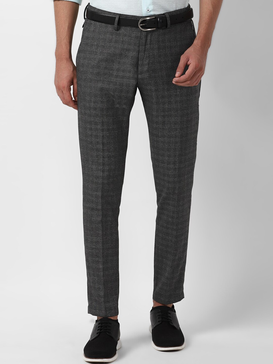 

Louis Philippe Sport Men Grey Checked Slim Fit Formal Trousers