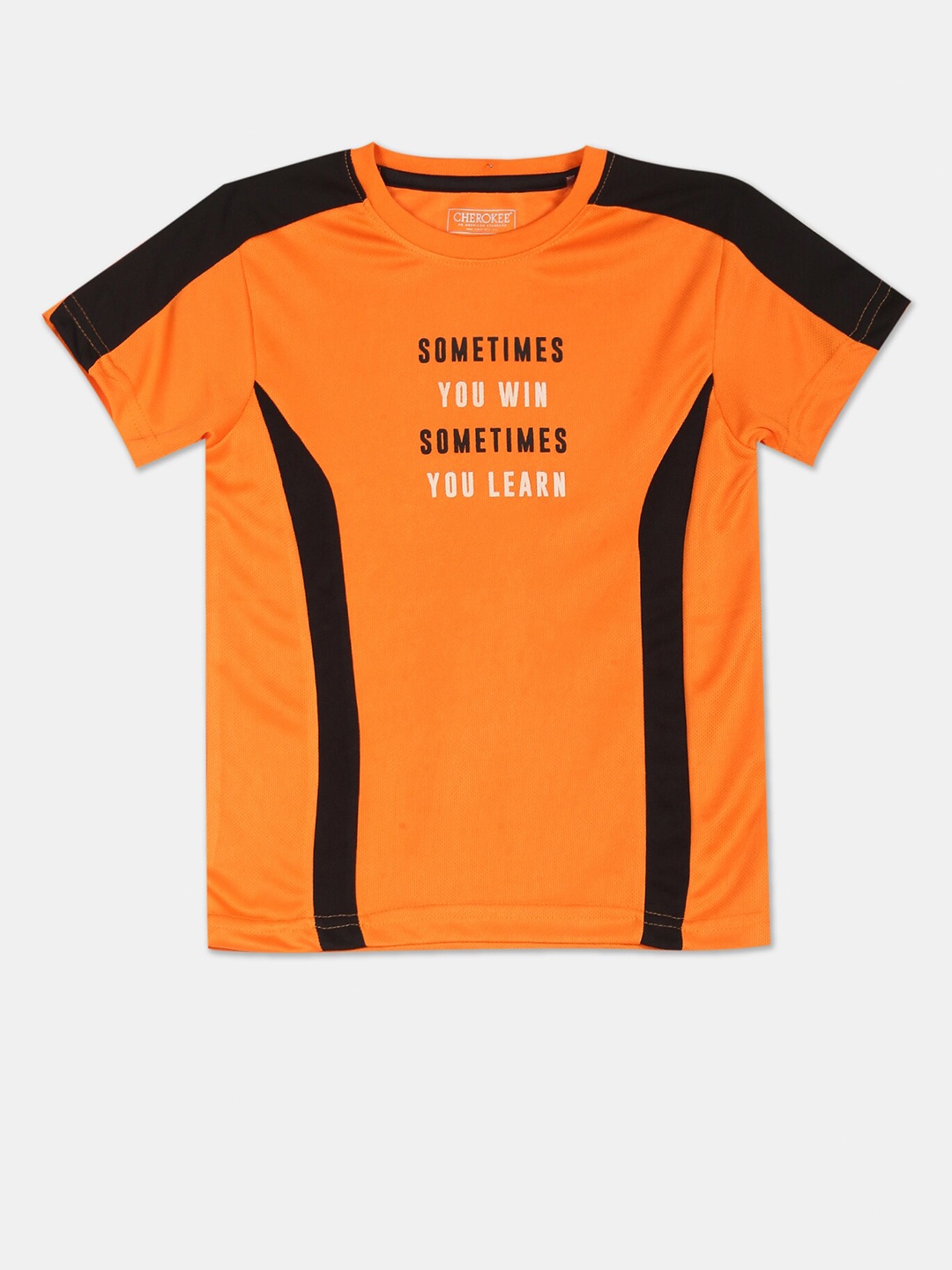 

Cherokee Boys Orange Typography Printed T-shirt