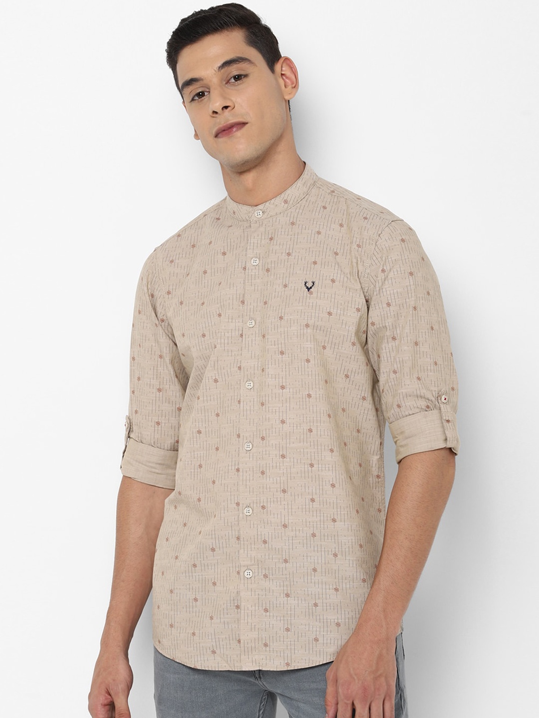 

Allen Solly Sport Men Beige Printed Cotton Casual Shirt